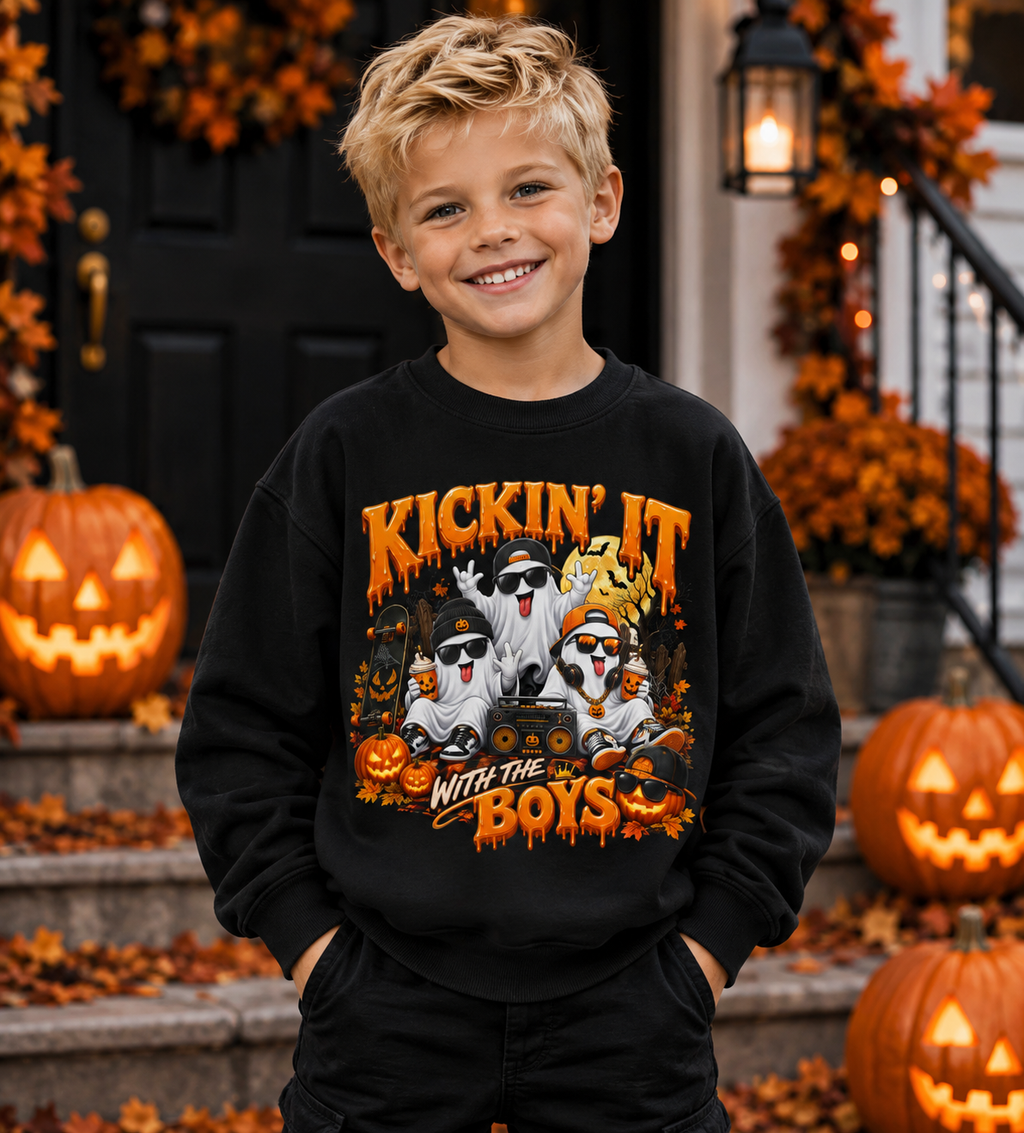 KICKIN WITH THE BOYS Youth Crewneck Sweatshirt