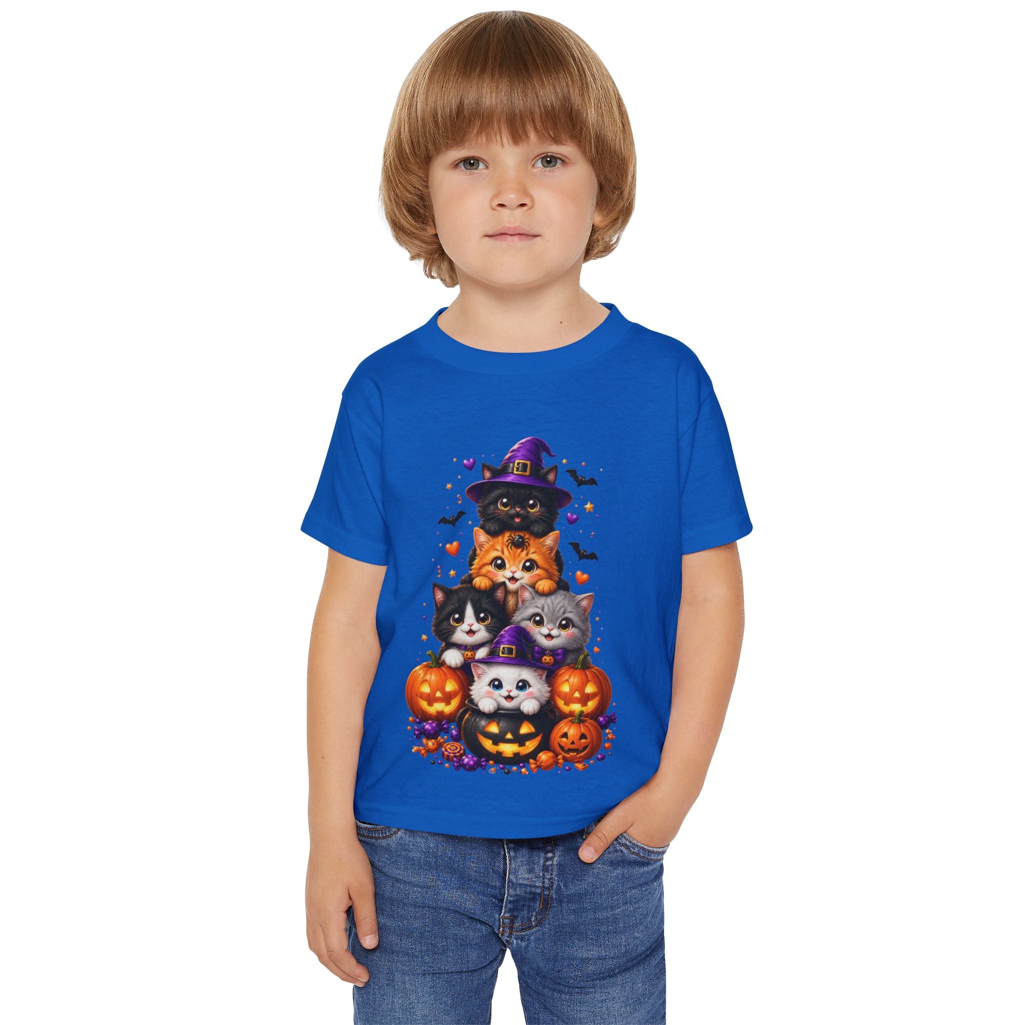 Cute Halloween Kittens Toddler Shirt | Halloween Cat Kids Tee | Pumpkin Cat Graphic Tee