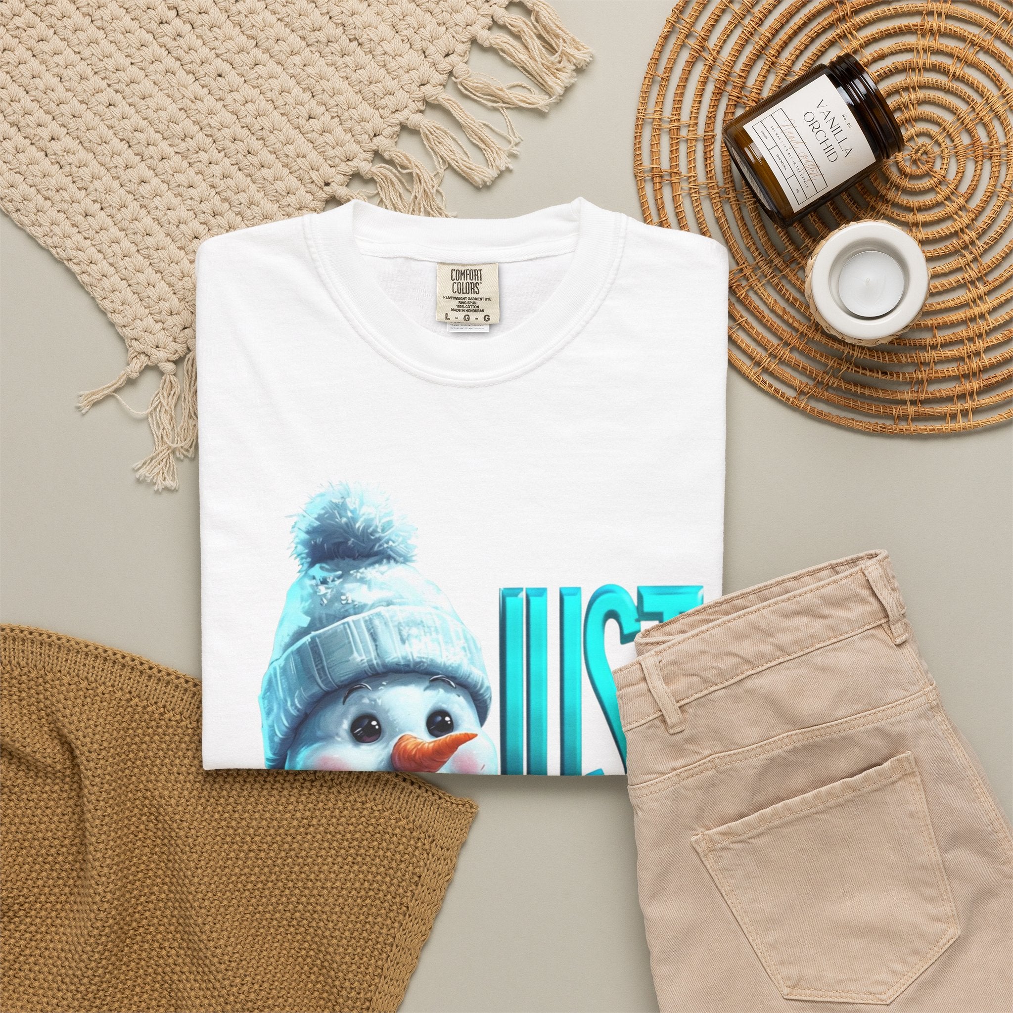 JUST CHILLN SNOWMAN Unisex Garment-Dyed T-shirt
