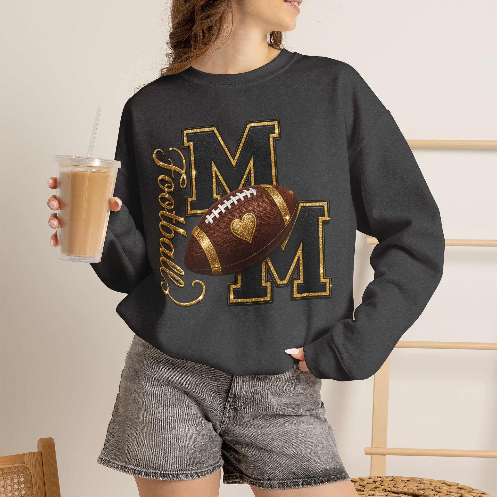 FOOTBALL MOM Heavy Blend™ Crewneck Sweatshirt