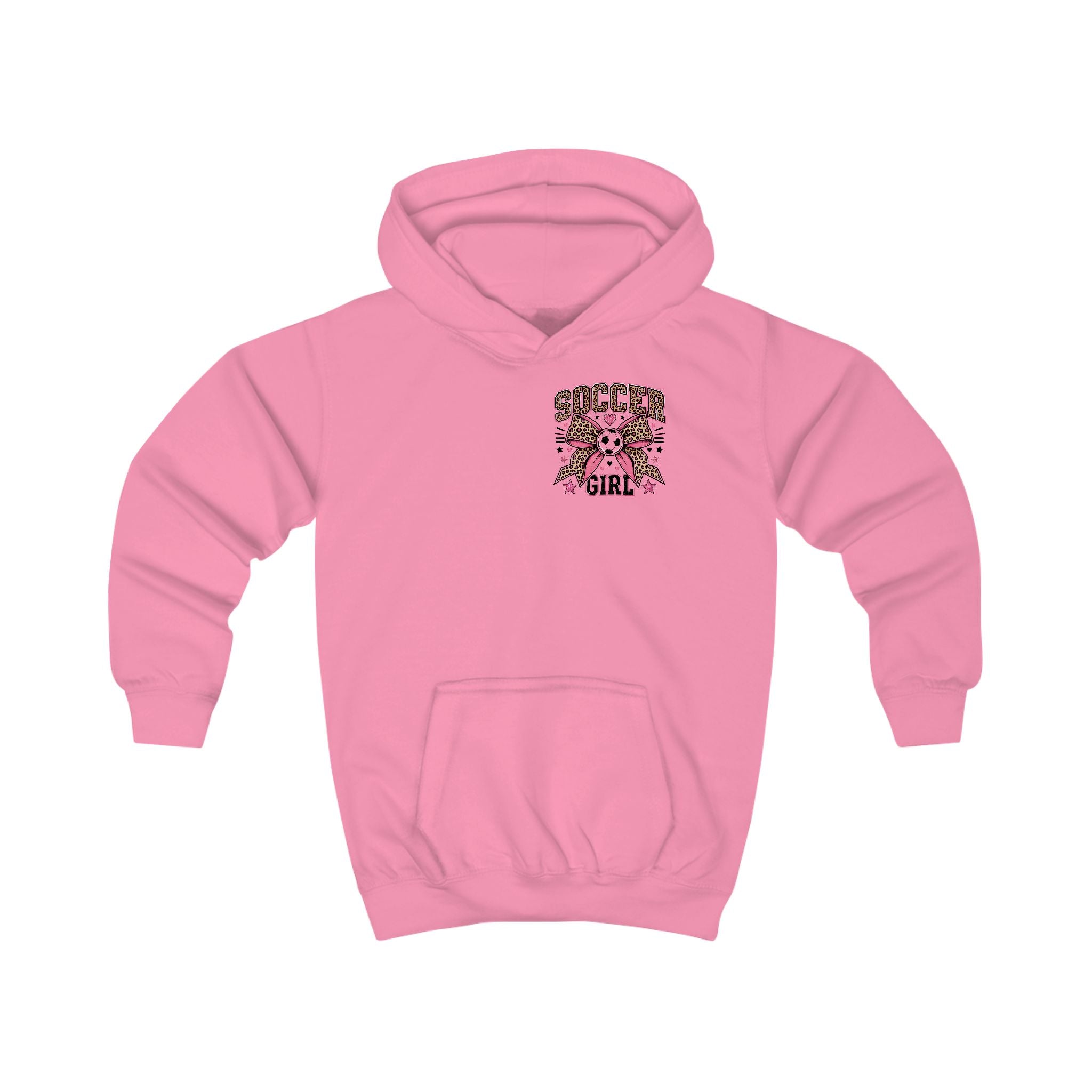 Girls Pink Bow Soccer Hoodie