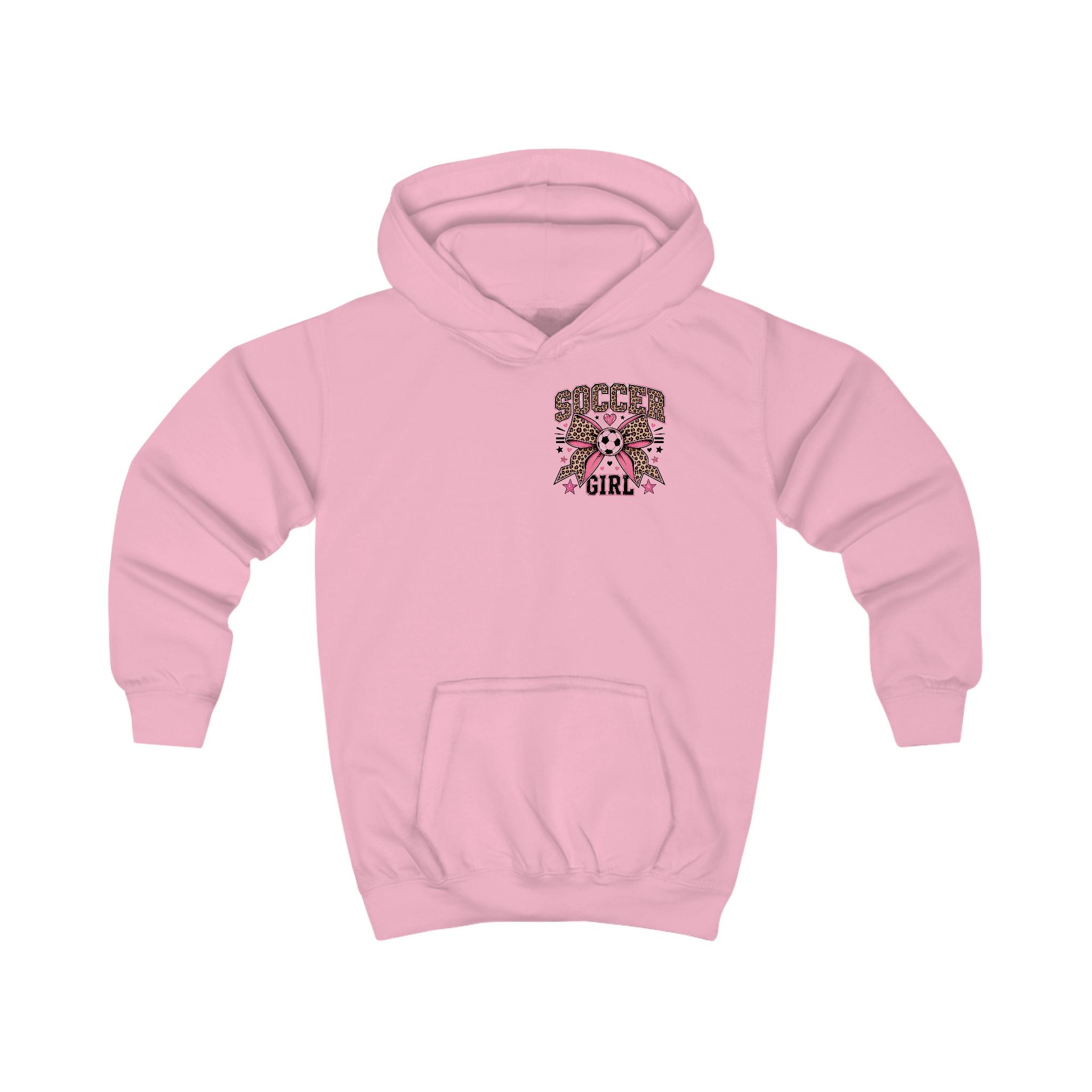 Girls Pink Bow Soccer Hoodie