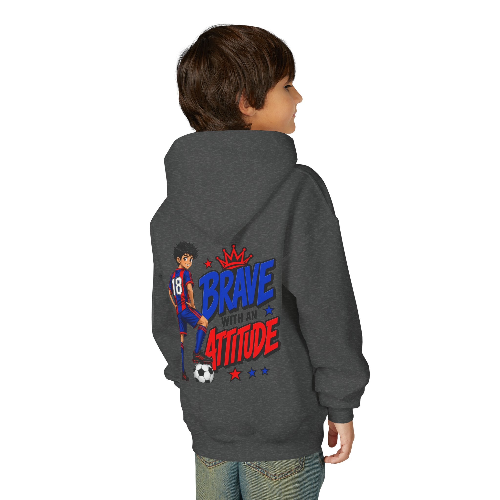 Brave Beats Attitude Soccer Hoodie for Boys | Youth Soccer Pullover | Kids Soccer Hoodie | Soccer Player Gift
