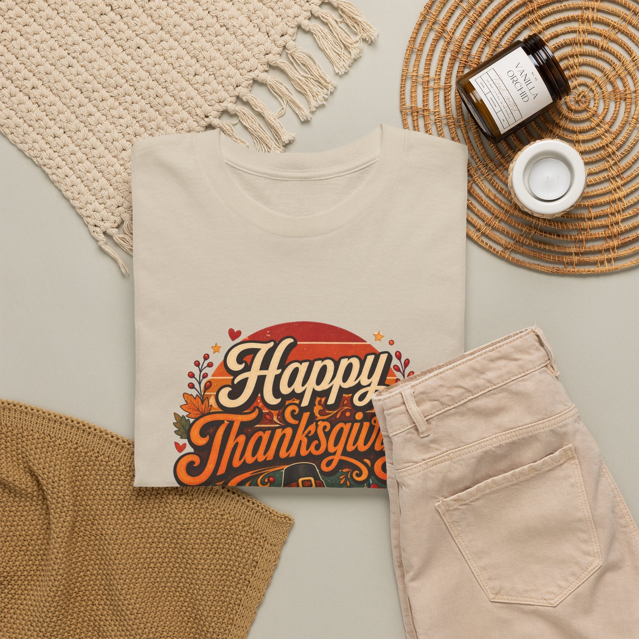 Happy Thanksgiving Unisex Heavy Cotton Tee