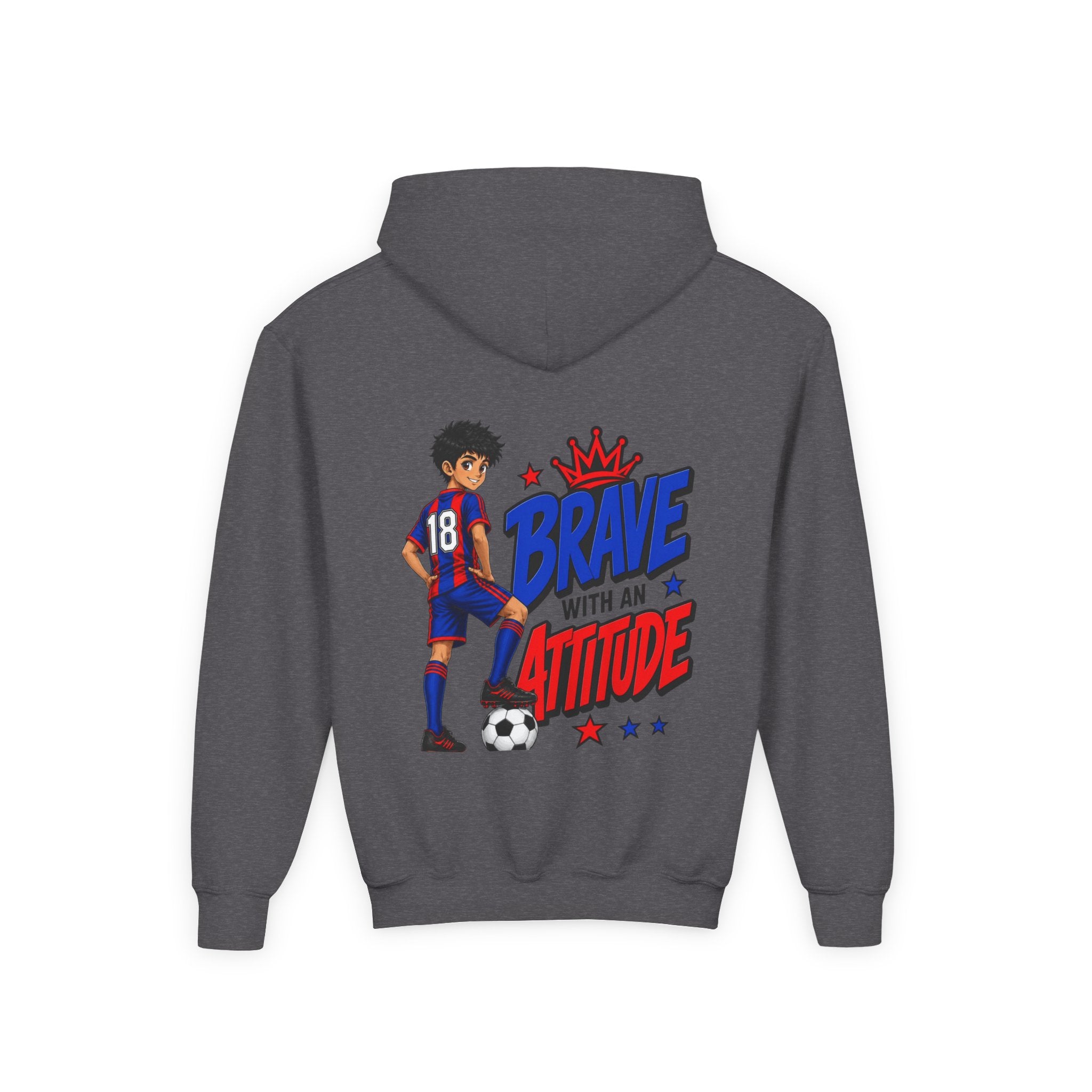 Brave Beats Attitude Soccer Hoodie for Boys | Youth Soccer Pullover | Kids Soccer Hoodie | Soccer Player Gift