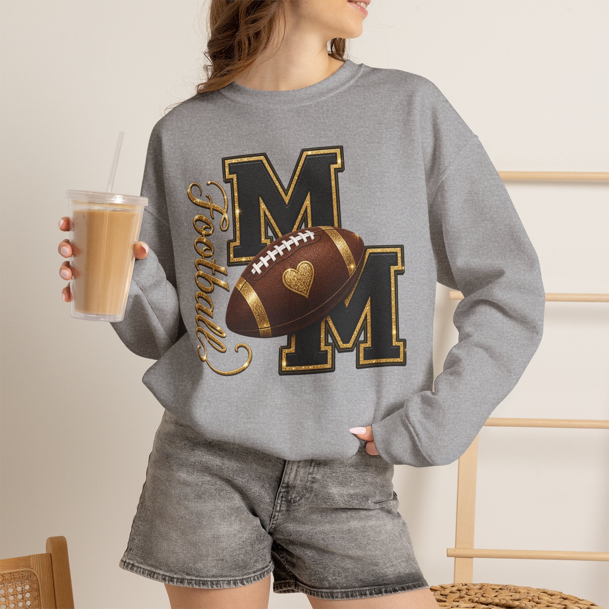 FOOTBALL MOM Heavy Blend™ Crewneck Sweatshirt