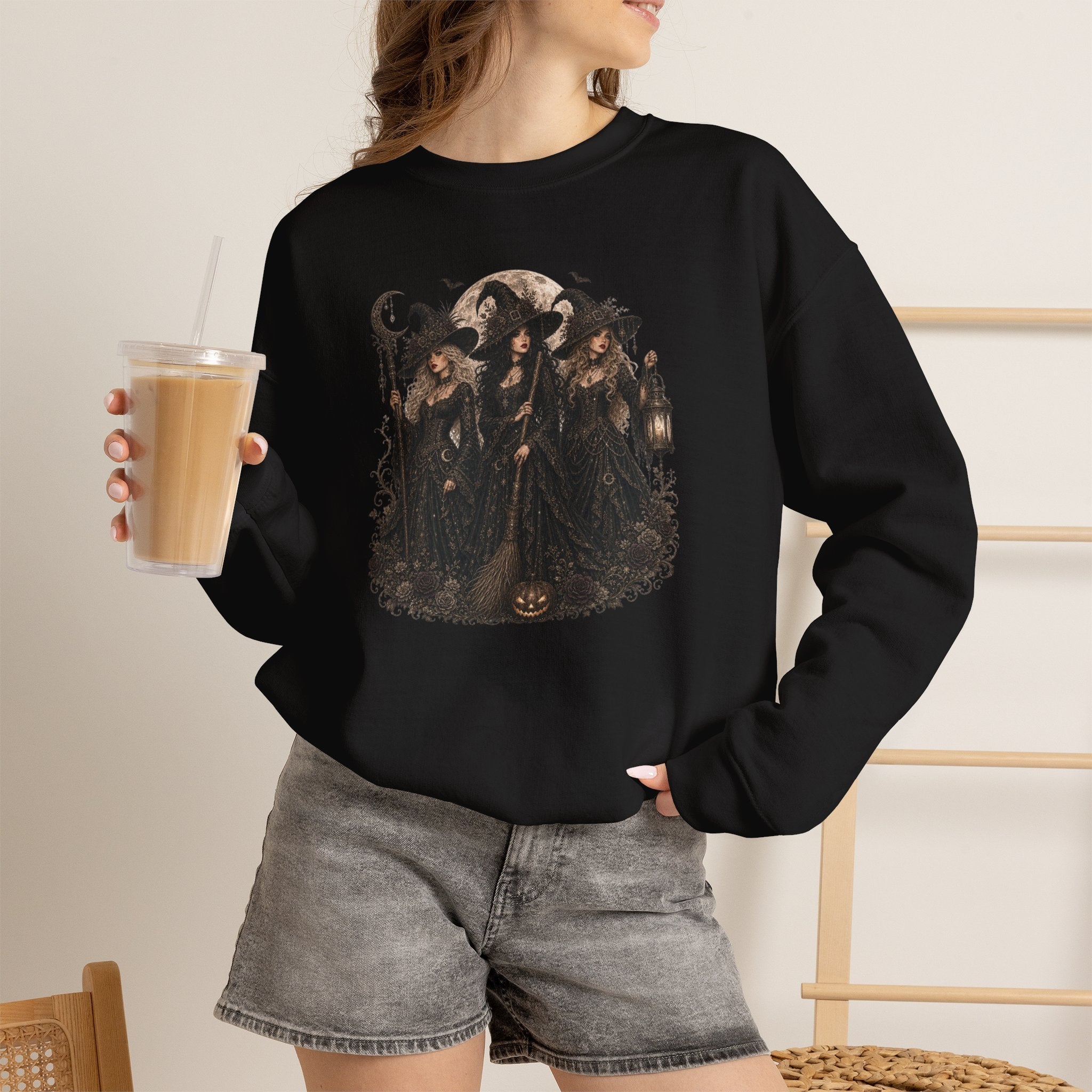 VINTAGE HALLOWEEN WITCHES Crewneck Sweatshirt