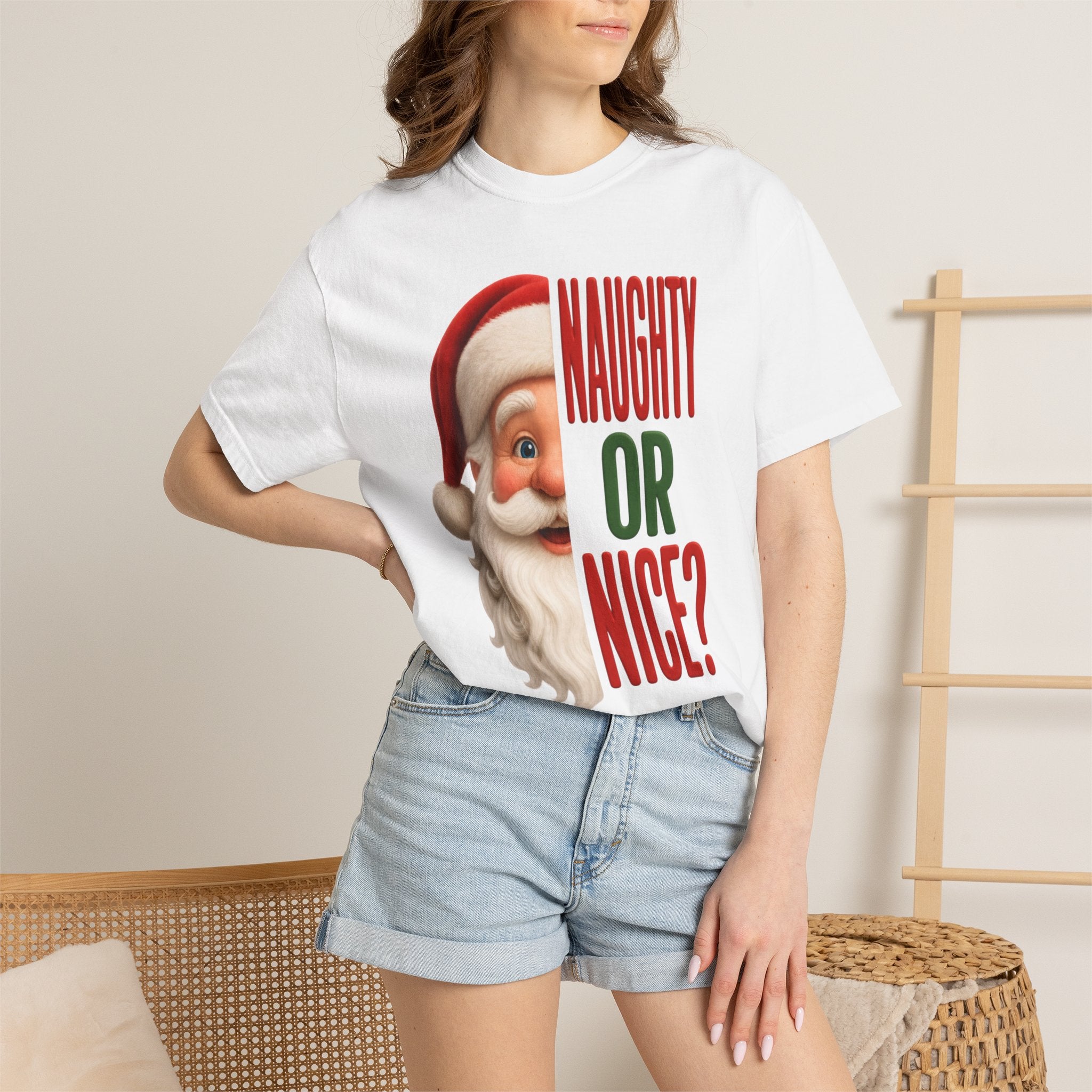 NAUGHTY OR NICE SANTA Unisex Garment-Dyed T-shirt