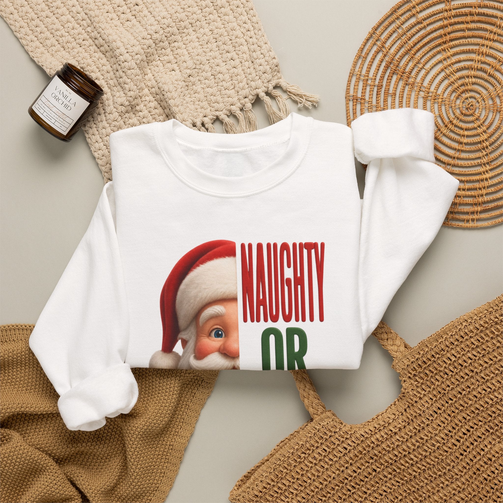 NAUGHTY OR NICE SANTA Unisex Heavy Blend™ Crewneck Sweatshirt