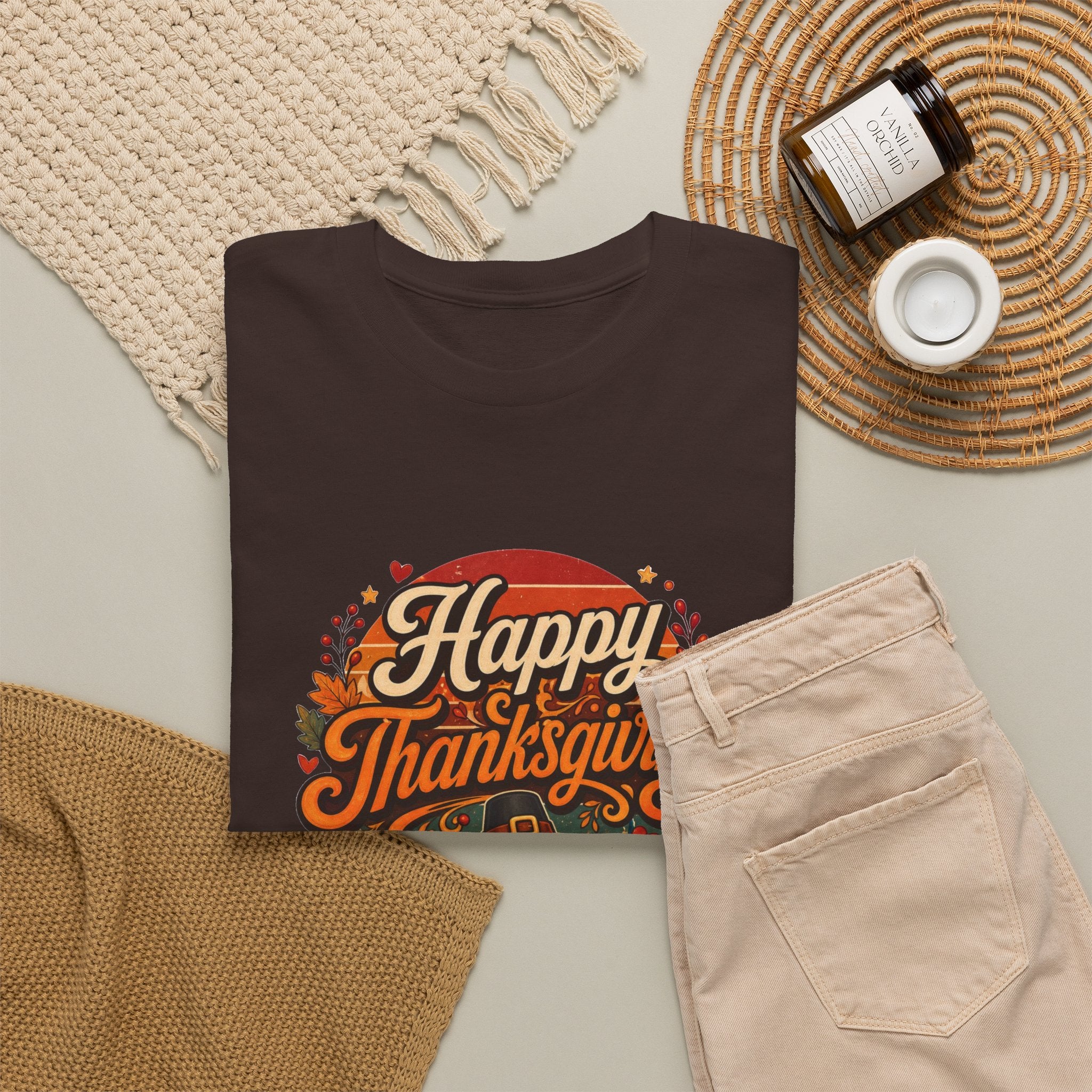 Happy Thanksgiving Unisex Heavy Cotton Tee