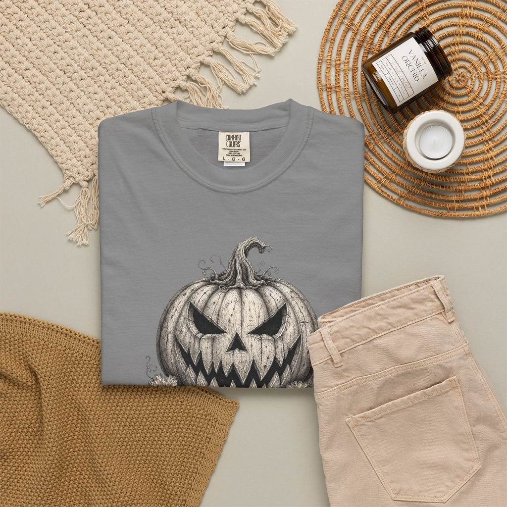 VINTAGE CREEPY PUMPKIN T-SHIRT Unisex Garment-Dyed T-shirt