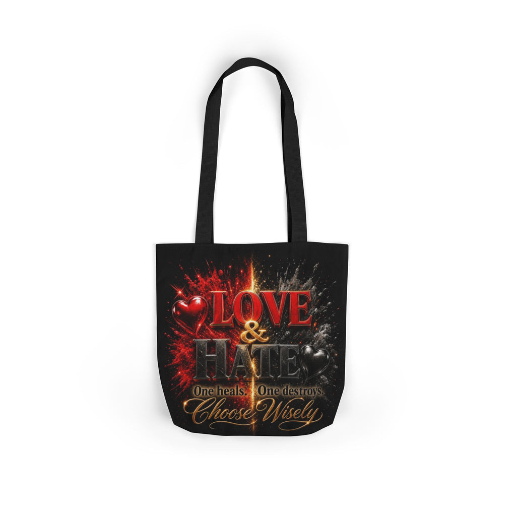 LOVE/HATE Canvas Tote Bag, 5-Color Straps