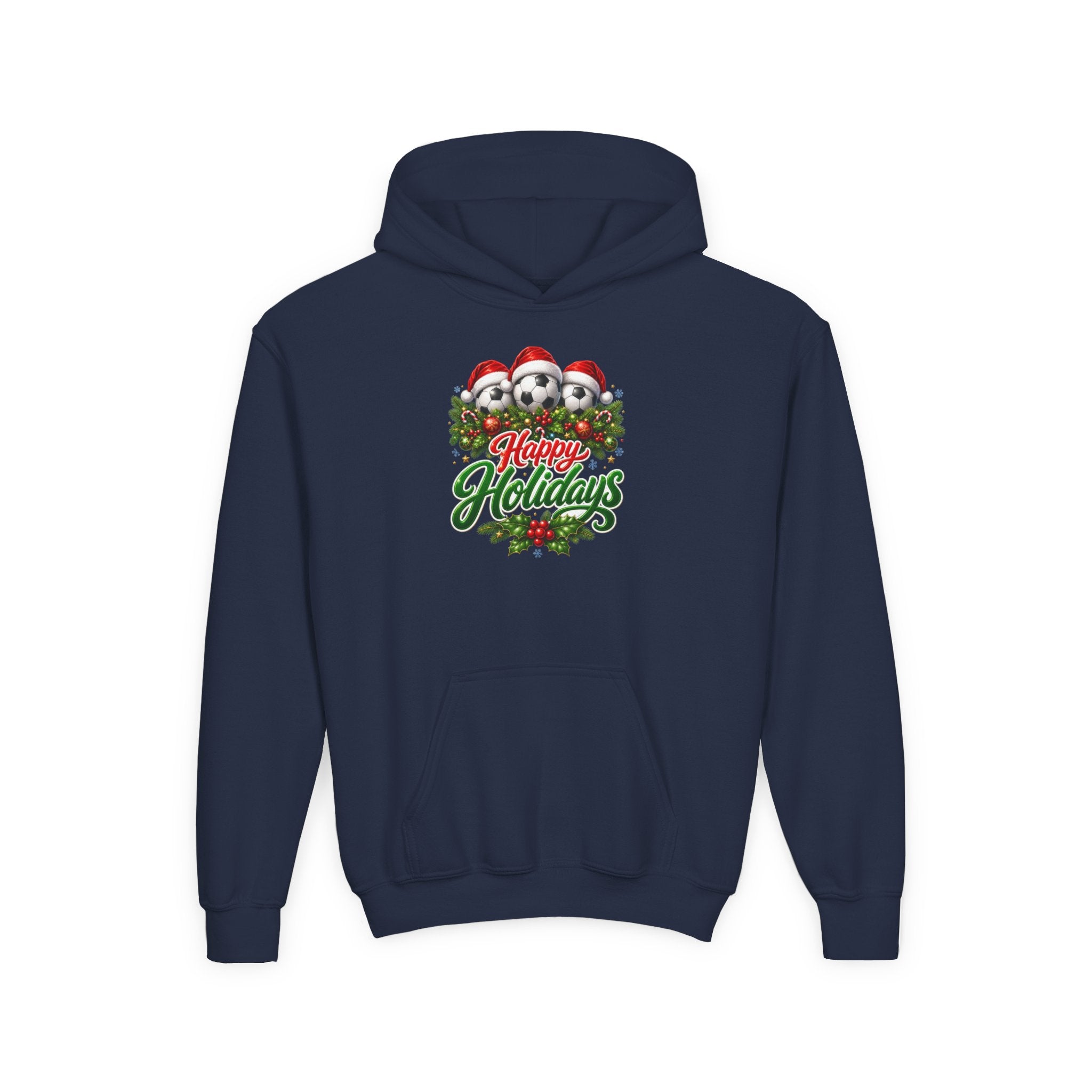 HAPPY HOLIDAY SOCCER YOUTH HODDIE (IMAGE INCREASE FOR VIEWING PURPOSE ONLY) ORIGINAL SLIGHT SMALLER